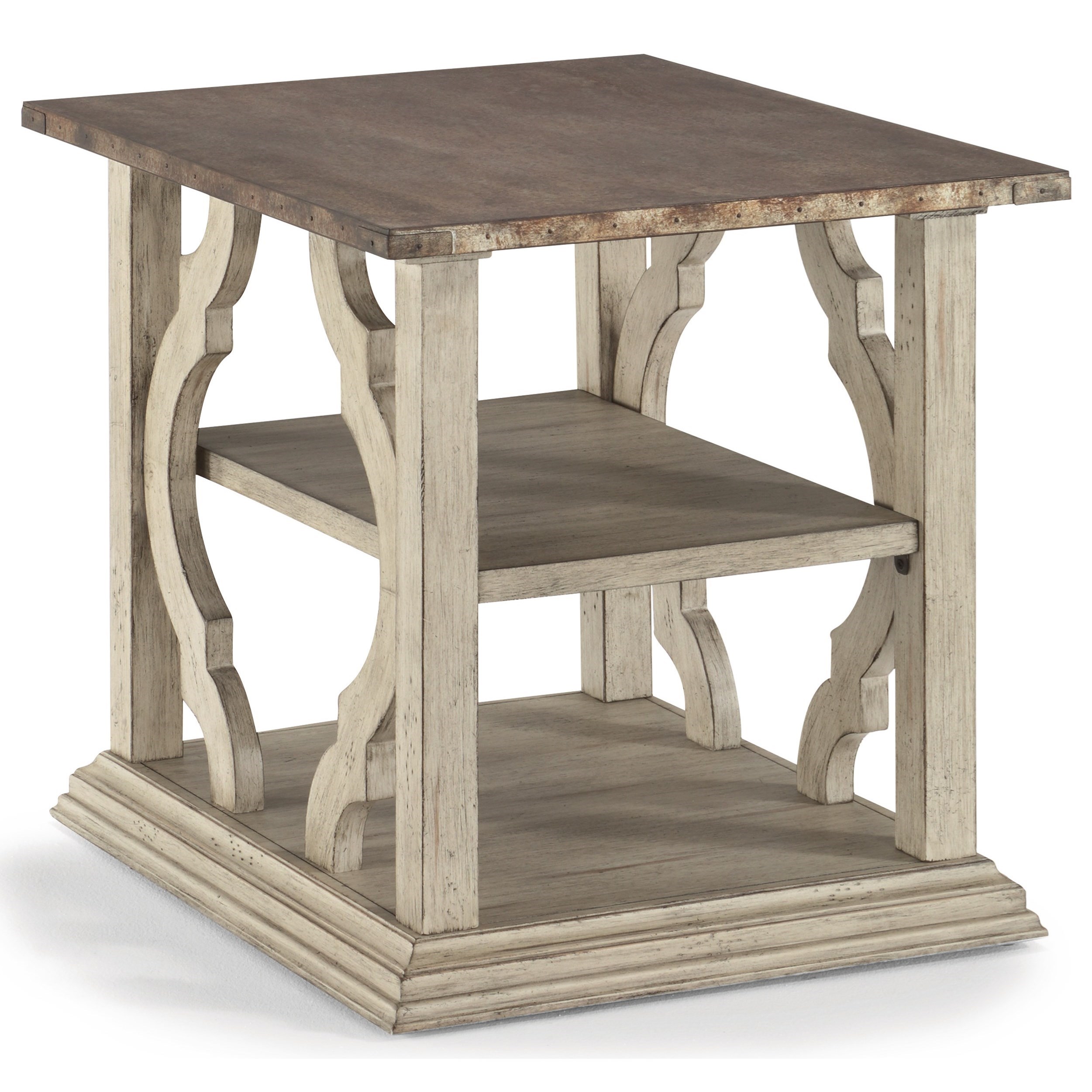 Flexsteel Wynwood Collection Estate Relaxed Vintage End Table with Two